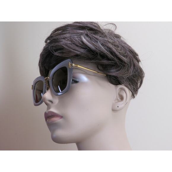 BOUCHERON SILVER GOLD BC0015S 006 CAT EYE 47MM SQUARE SUNGLASSES $ 800 FRANCE